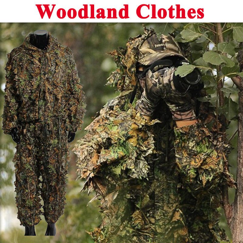 Hunting Outdoor Game - ชุดพรางตัว 3 มิติ สำหรับกิจกรรมกลางแจ้ง ระบายอากาศได้ดี ลายพรางป่าไม้