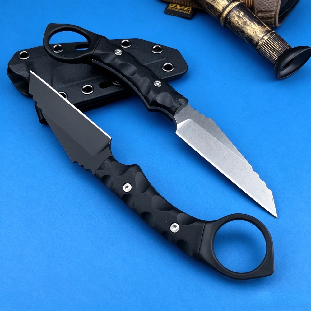 Hunting And Camping In Jungle - มีดใบตายแบบพกพา มีดแคมป์ปิ้งทนทาน พร้อมปลอก Kydex สำหรับกิจกรรมกลางแจ้ง ล่าสัตว์ในป่า