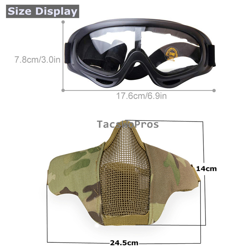 หน้ากากยุทธวิธีพร้อมชุดแว่นตา  - Camo Face Paint บทวิจารณ์และราคา